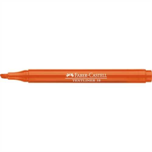 FABER-CASTELL Textmarker TEXTLINER 38, Schaftfarbe: in Schreibfarbe, transluzent, Schreibfarbe: oran