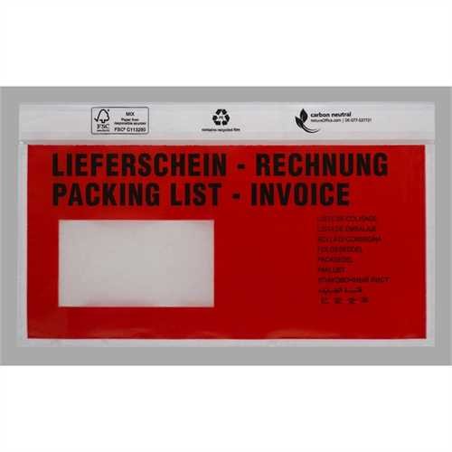 DEBATIN™ Begleitpapiertasche UNIPACK™, Polyethylen, LIEFERSCHEIN - RECHNUNG, selbstklebend, Anklebev