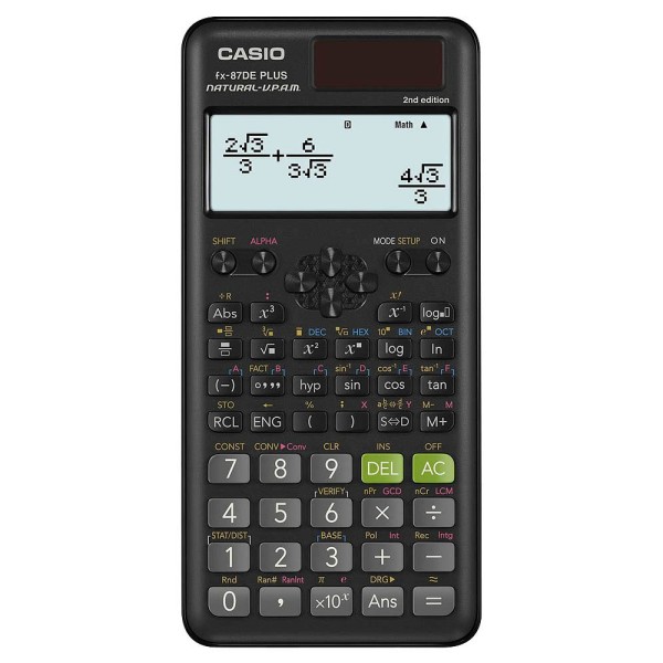 CASIO FX-87DE Plus-2 Wissenschaftlicher Taschenrechner schwarz