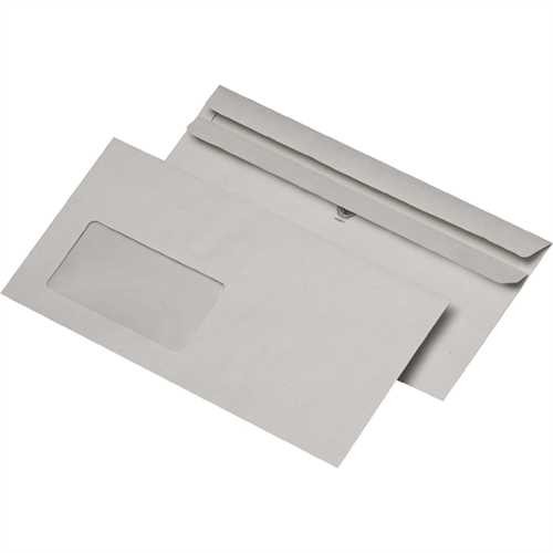 MAILmedia Briefumschlag, mit Fenster, selbstklebend, DL, 220 x 110 mm, 75 g/m², RC, grau (100 Stück)