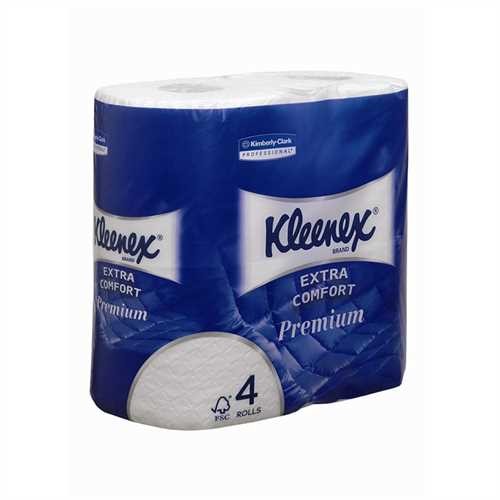 KLEENEX Toilettenpapier, Tissue, 4lagig, auf Rolle, 160 Blatt, 6 x 4 Rollen, hochweiß (24 Rollen)
