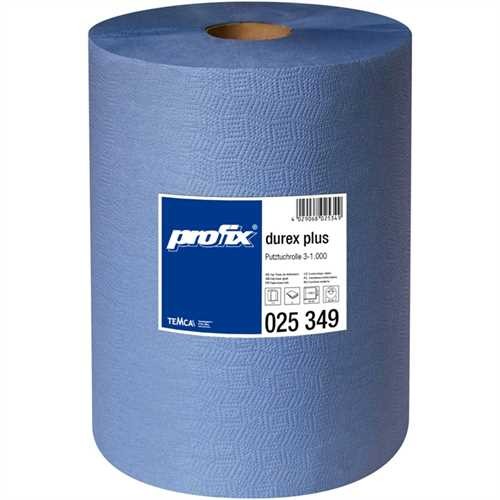 profix Wischtuch durex plus, Tissue, 3lagig, auf Rolle, 1.000 Tücher, 38 x 36 cm, blau