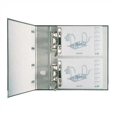 LEITZ® Doppelordner, Wolkenmarmorpapier (RC), SK-Rückenschild, mit Griffloch, 2 x A5 quer, 75 mm, 28