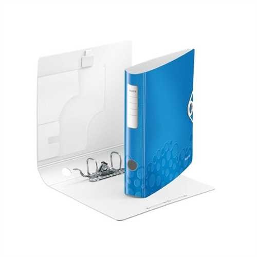 LEITZ Ordner Acitve WOW, Polyfoam, SK-Rückenschild, mit Griffloch, A4, 82 mm, blau, metallic
