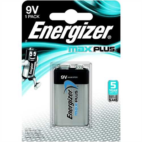 Energizer Batterie, MAX PLUS™, Alkaline, E-Block, 9V-Block, 6LR61, 9 V