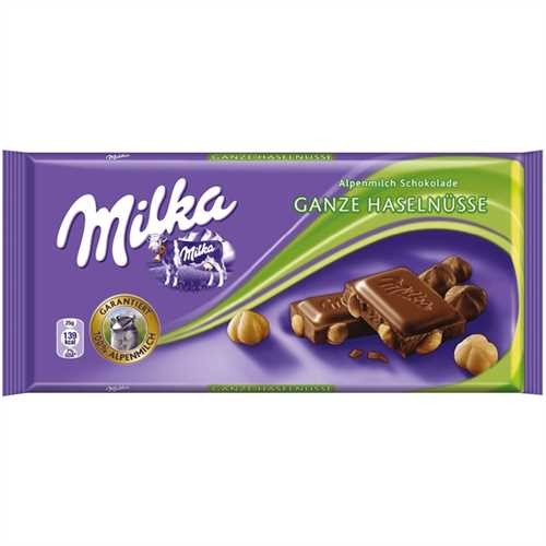 Milka Schokoladentafel, GANZE HASELNÜSSE (100 g)