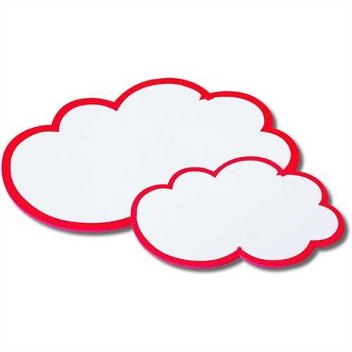 nobo Moderationskarte, Wolke, 42 x 25 cm, 170 g/m², weiß/rot (20 Stück)