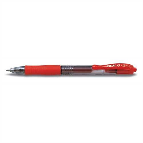PILOT Gelschreiber G-2 10, Druckmechanik, 0,6 mm, Schreibfarbe: rot