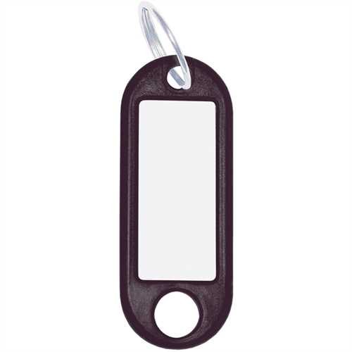 WEDO Schlüsselanhänger, Kunststoff/Metall, mit Ring, Ø: 18 mm, 52 x 21 x 3 mm, schwarz (10 Stück)