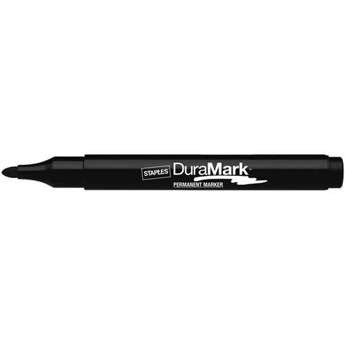 STAPLES Permanentmarker, DuraMark™, Einweg, Rundspitze, 1,5 - 3 mm, Schreibfarbe: schwarz (10 Stück)