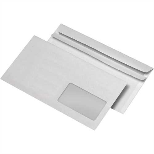 MAILmedia Briefumschlag, mit Fenster rechts, selbstklebend, DL, 220 x 110 mm, 80 g/m², weiß (1.000 S