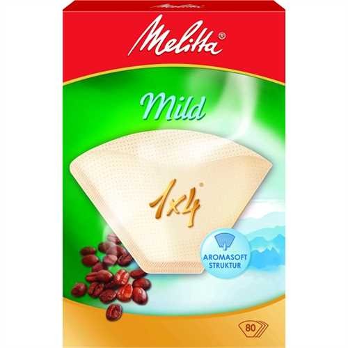 Melitta Kaffeefiltertüte, Mild, 1 x 4, braun (80 Stück)