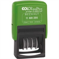 COLOP Datumstempel Green Line, BEZAHLT, 45 x 24 mm, Schrifthöhe: 4 mm, Druckfarbe: blau/rot COLOP Datumstempel Green Line, BEZAHLT, 45 x 24 mm, Schrifthöhe: 4 mm, Druckfarbe: blau/rot