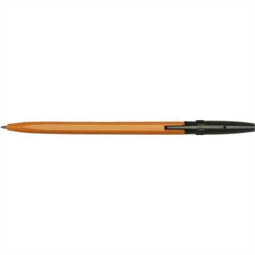 Simply™ Kugelschreiber, Einweg, mit Kappe, F, 0,5 mm, Schaftfarbe: orange, Schreibfarbe: schwarz