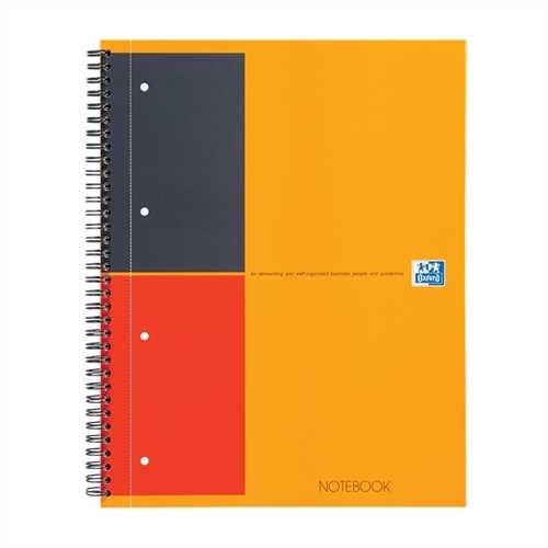 Oxford Collegeblock NOTEBOOK, liniert 6 mm, 4fach Lochung, A4, 80 g/m², holzfrei, weiß, 80 Blatt