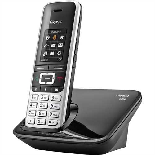 Gigaset Telefon S850, kabellos, schwarz/silber