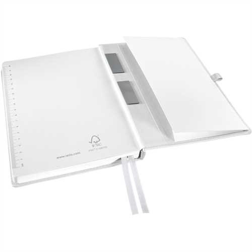 LEITZ Notizbuch Style, kariert, A5, 100 g/m², Einbandfarbe: weiß, 80 Blatt