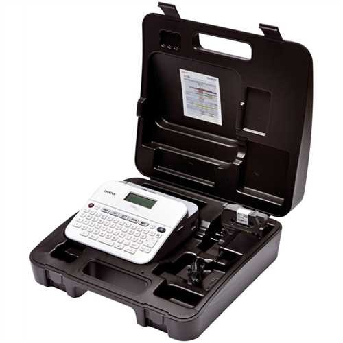 BROTHER P-touch D400VP - QWERTZ 16-stellig, 3-zeilig, 188x177x72mm, 730g, Weiß/Grau
