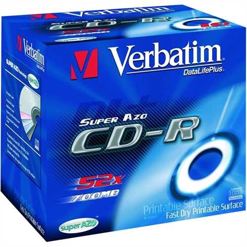 Verbatim CD-R, Jewelcase, einmalbeschreibbar, 700 MB, 80 min, 52 x (10 Stück)