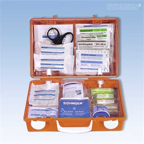 SÖHNGEN Erste-Hilfe-Koffer SN-CD Norm, Acrylnitril-Butadien-Styrol, Wandhalterung, gefüllt, Inhalt: