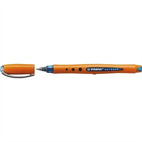 STABILO Tintenkugelschreiber worker, mit Kappe, M, 0,5 mm, Schreibfarbe: blau