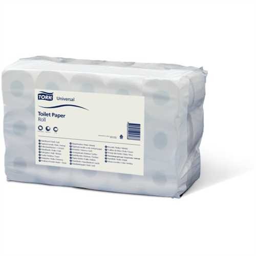 TORK Toilettenpapier Universal, Tissue (RC), 2lagig, auf Rolle, 400 Blatt, 9,4 cm x 48 m, 9,4 x 12 c