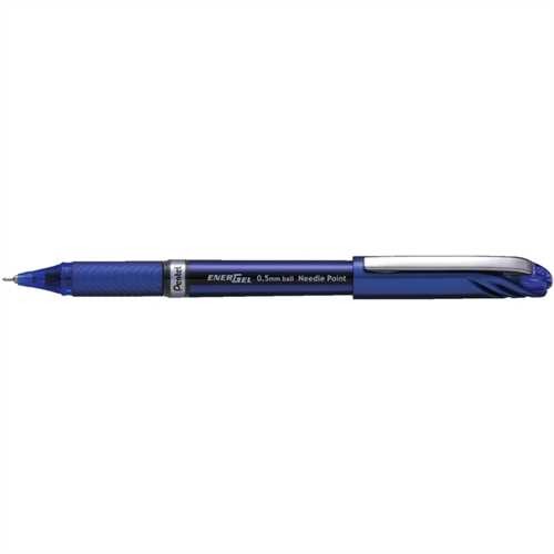 Pentel Gelschreiber, EnerGel Plus, mit Kappe, 0,25 mm, Schreibfarbe: blau