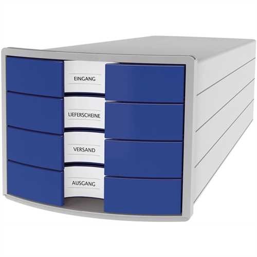 HAN Schubladenbox IMPULS 2.0, Polystyrol, mit 4 geschlossenen Schubladen, A4/C4, 294 x 368 x 235 mm,