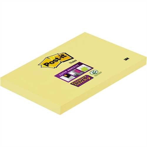 Post-it Haftnotiz Super Sticky, 127 x 76 mm, gelb, 90 Blatt (1 Block)
