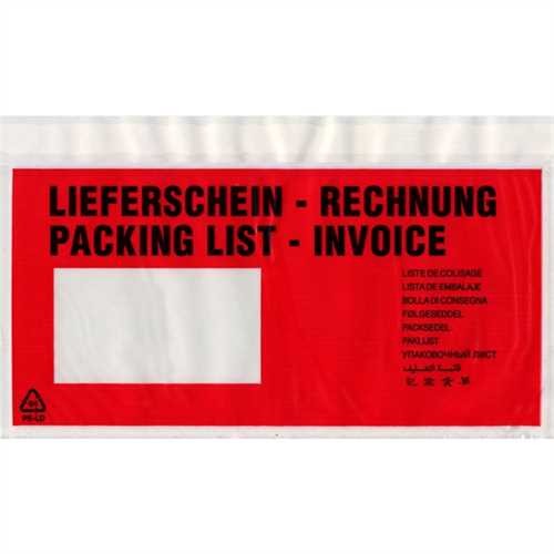 DEBATIN™ Begleitpapiertasche UNIPACK™, Polyethylen, LIEFERSCHEIN - RECHNUNG, selbstklebend, DL, 240