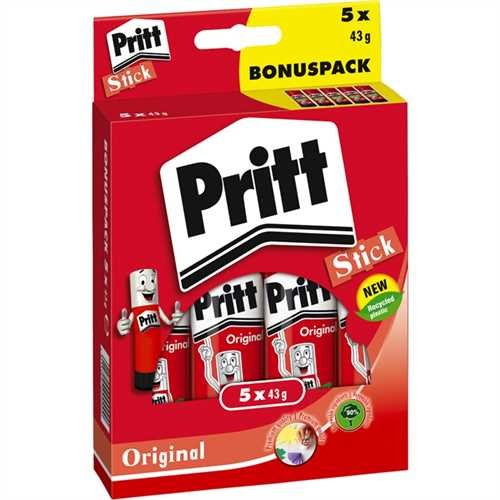 Pritt Klebestift, WA13, groß, 5 x 43 g (215 g)