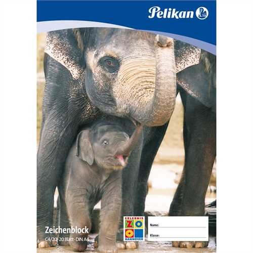 Pelikan Zeichenblock, blanko, A4, 100 g/m², chlorfrei gebleicht, weiß, 20 Blatt