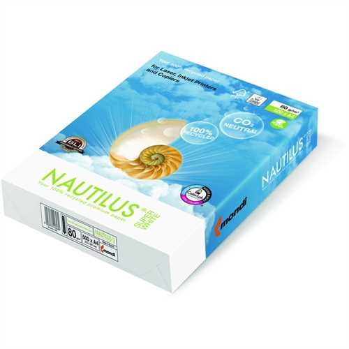 NAUTILUS Multifunktionspapier SuperWhite, A4, 80 g/m², Recycling, weiß (500 Blatt)