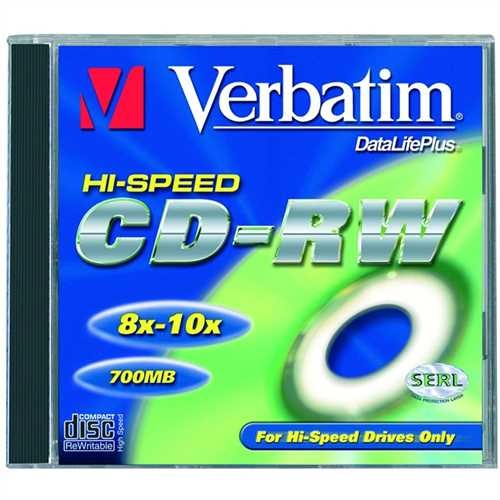 Verbatim CD-RW, Jewelcase, wiederbeschreibbar, 700 MB, 80 min, 10 x (10 Stück)
