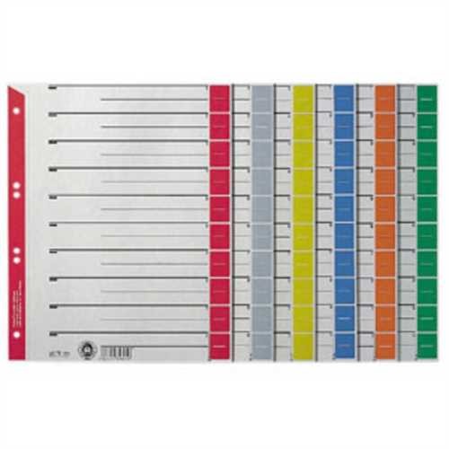 LEITZ Trennblatt, Kraftkarton (RC), Standardlochung, A4, grau/rot (100 Stück)