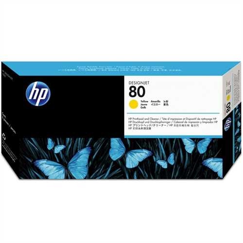 HP Druckkopf 80, C4823A, original, Druckkopf + Reiniger, gelb Garantie ist abgelaufen