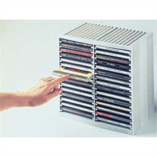 Fellowes CD-Ablage Spring, 265 x 165 x 260 mm, für: 48 CDs, platingrau