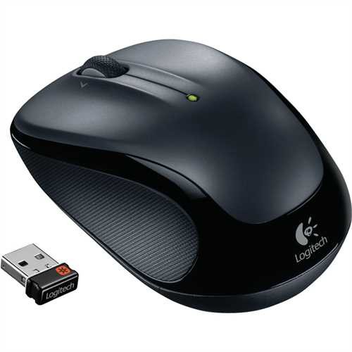 Logitech Maus Wireless Mouse M325, 5 Tasten, mit Scrollrad, USB, dunkelgrau